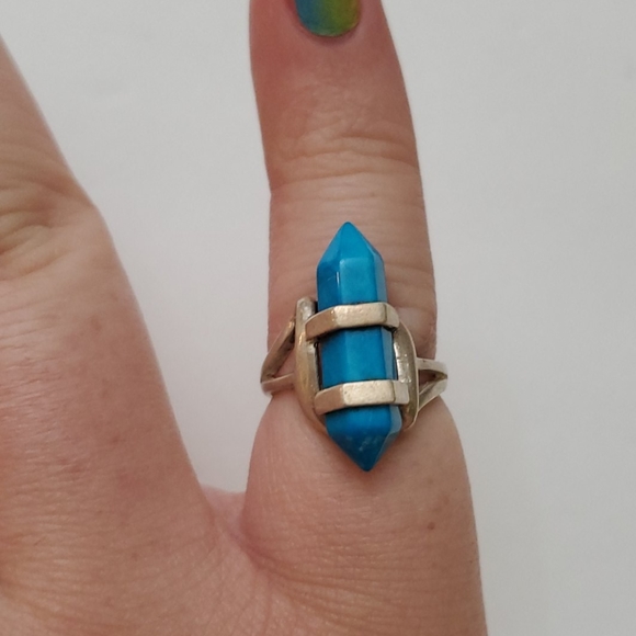 Jewelry - Sterling silver ring 925 turquoise like crystal